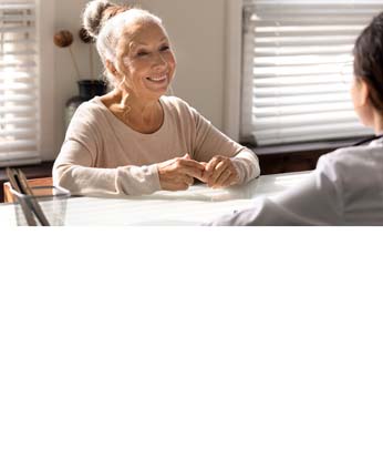 Woman talking to a financial advisor